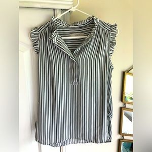 Loft sleeveless button up top. Size small. Pin stripe